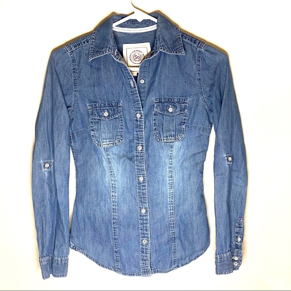 SO | Denim Button Down Shirt Size XS